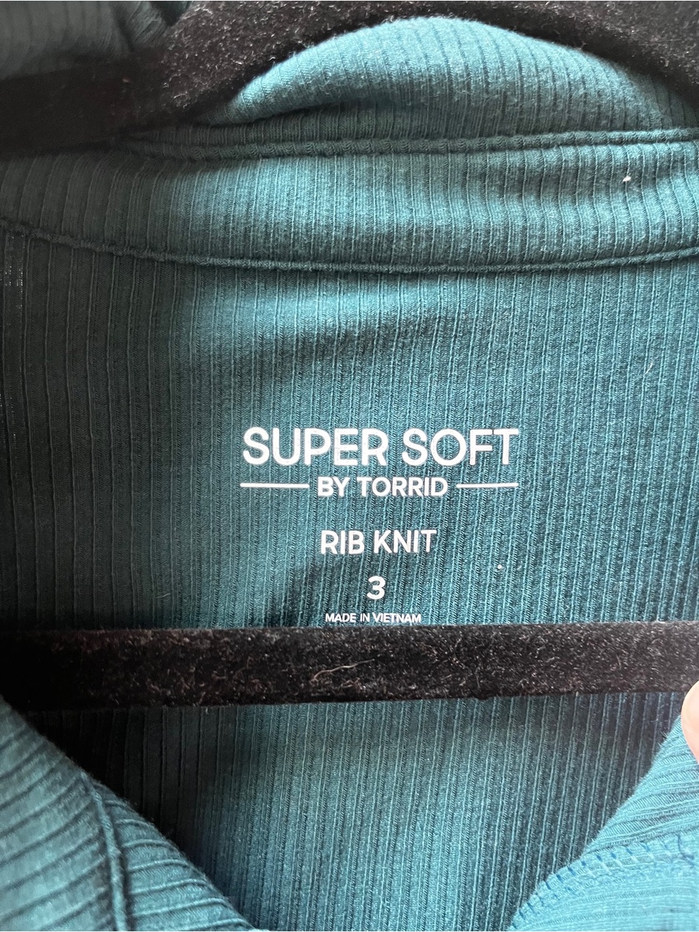 torrid Teal Ribbed Button-Front Cold-Shoulder Top - Picture 4 of 6